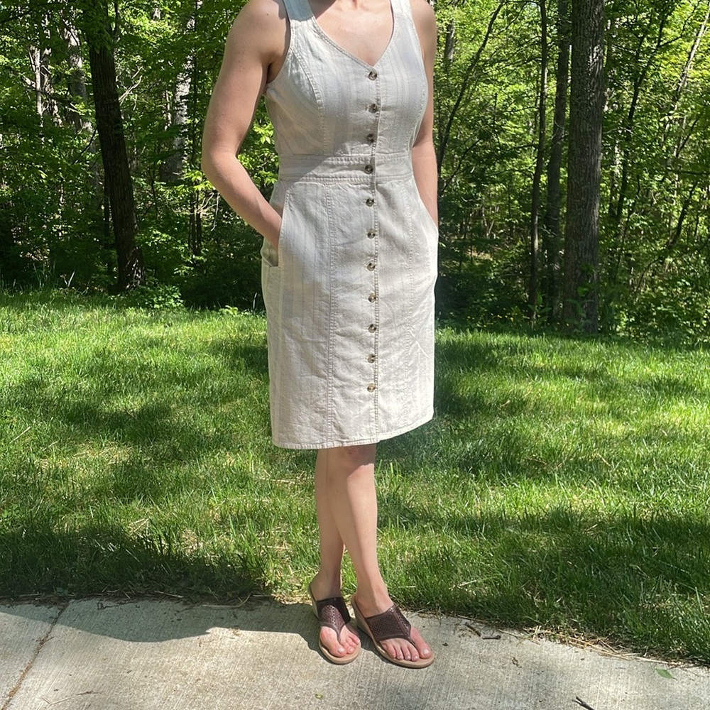 prAna XS racer back hemp/cotton/spandex knee length casual dress